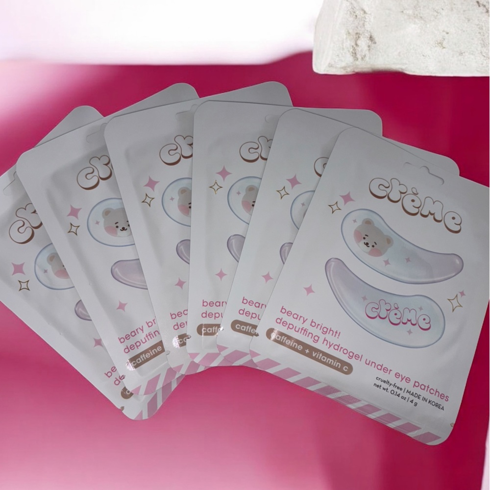 The Crème Shop Beary Bright Depuffing Hydrogel Under Eye Patches 6 Sets NWT